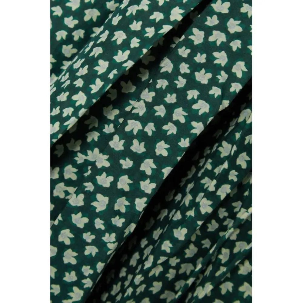 Matteau Silk Cotton Blend Voluminous Mini Dress Green White Floral Print - Picture 8 of 12